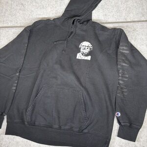 Archimedes Champion Hoodie Large Black Aptos Graphic Pullover Streetwear